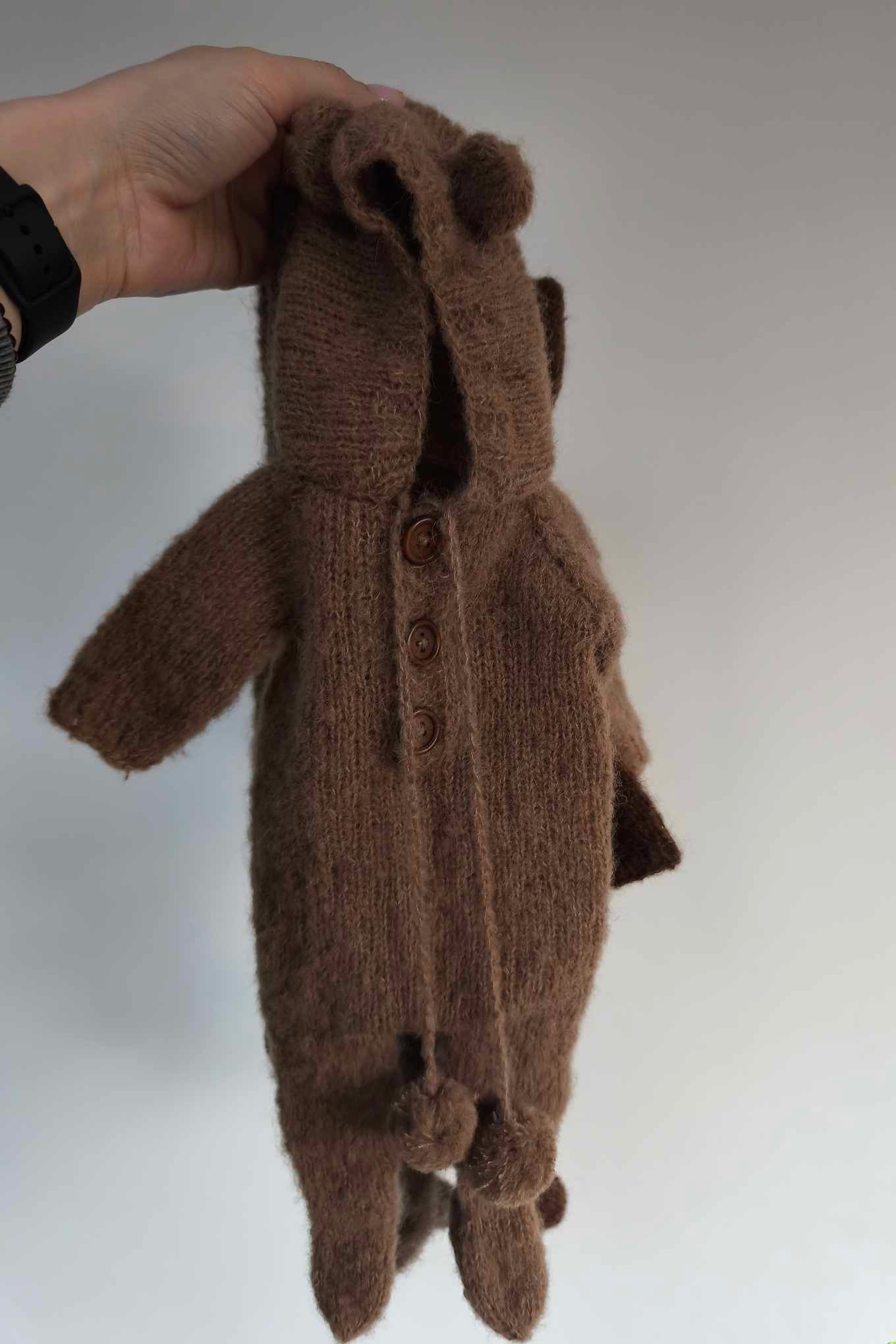 Newborn size, knitted bear outfit, neutral, girl, boy, Ready to send