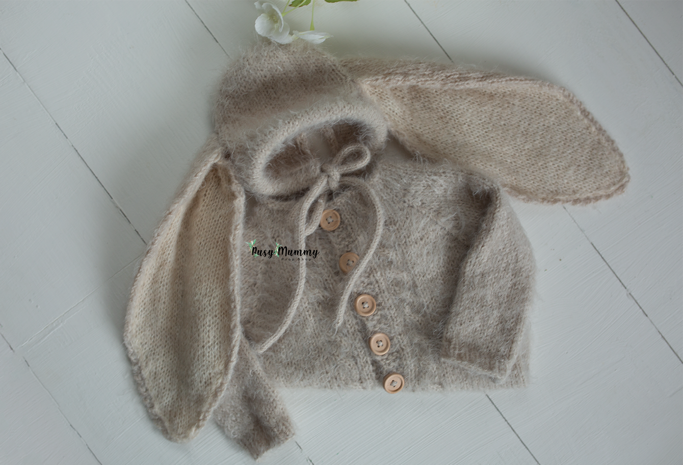 Sitter size  knitted romper, Easter outfit, bunny long ears, knitted,PRE ORDER