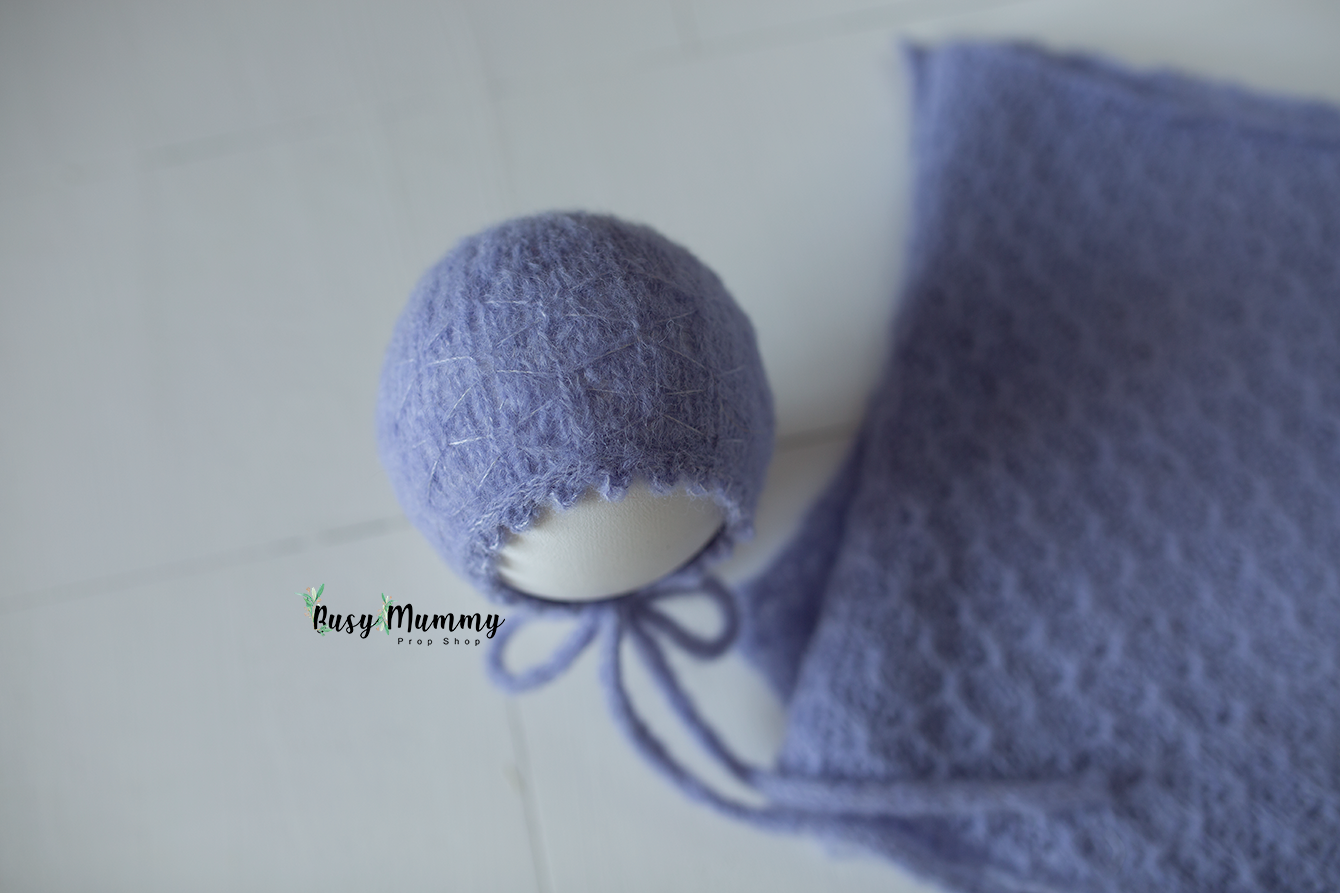 Newborn knitted lavender wrap, textured wrap, Ready to send