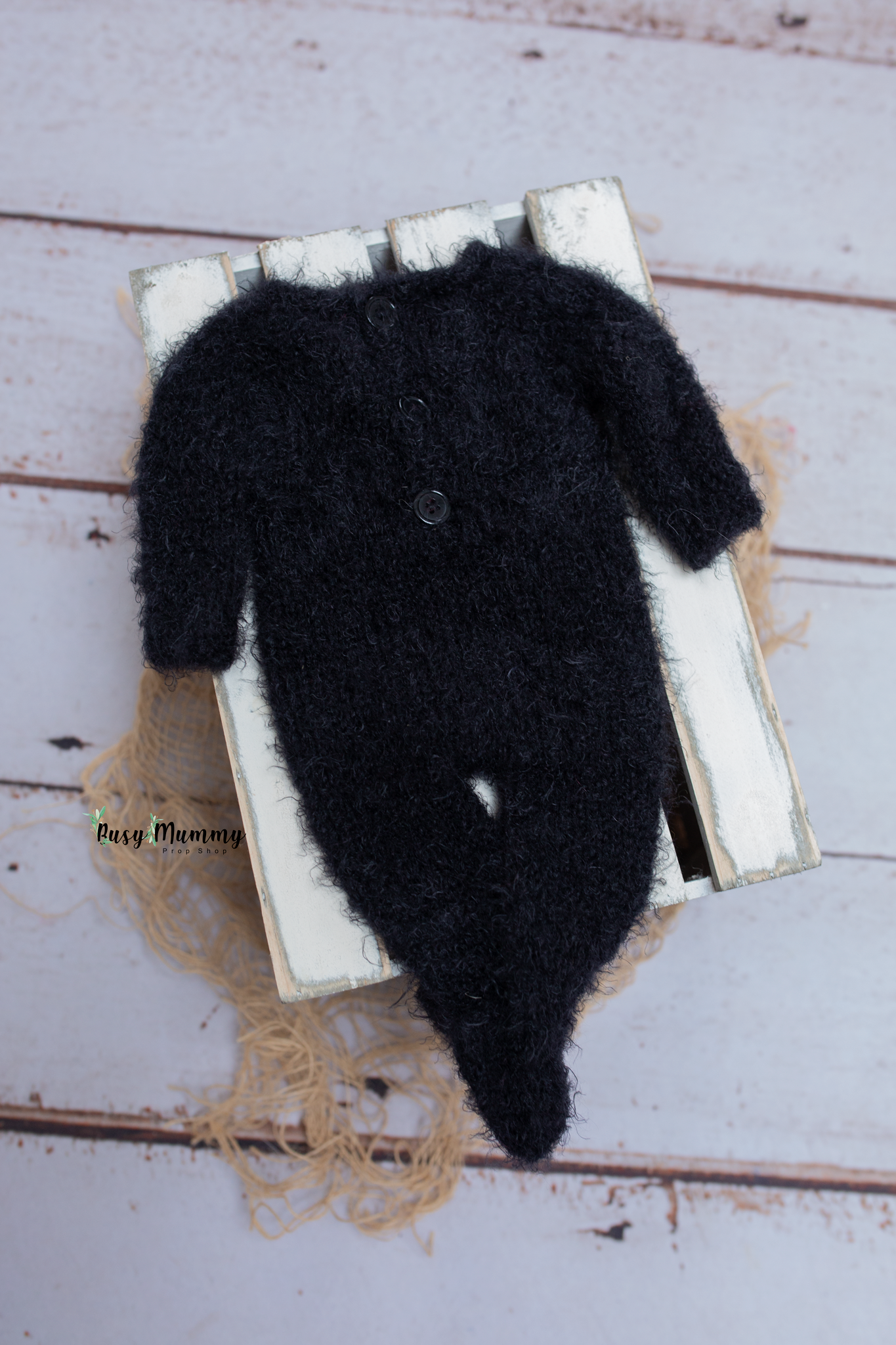 Newborn size, unisex, boy, girl, black, fluffy, pyjama, sleep hat, bonnet, Ready to send