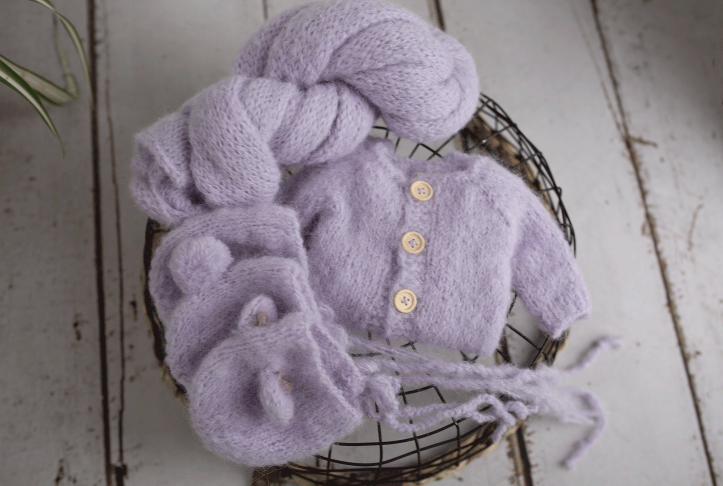 Newborn size, knitted wrap, pyjama, bonnet, twin, Ready to send