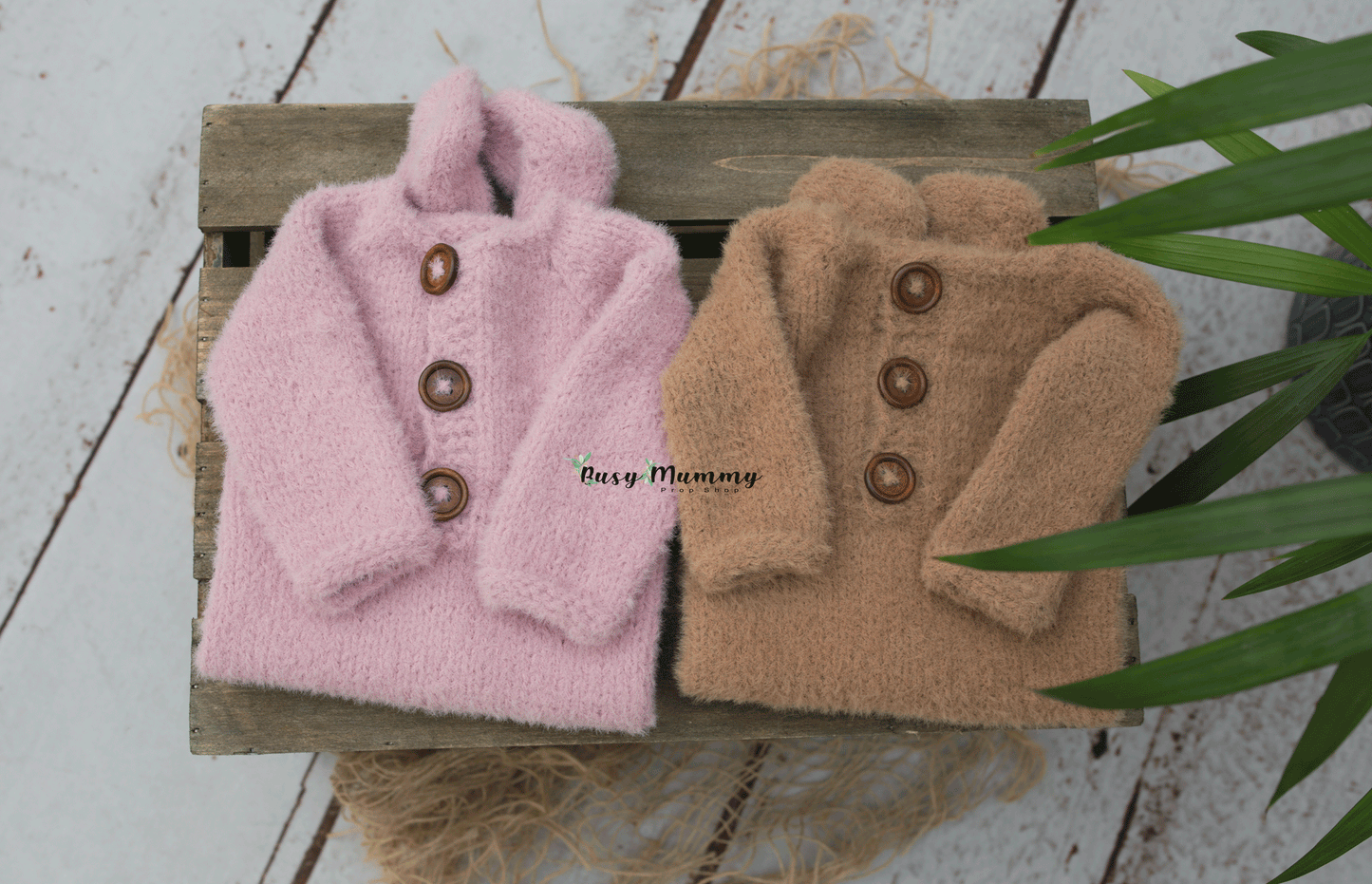 Newborn knitted bear pyjama, super soft, fuzzy, pink, caramel, READY TO SEND