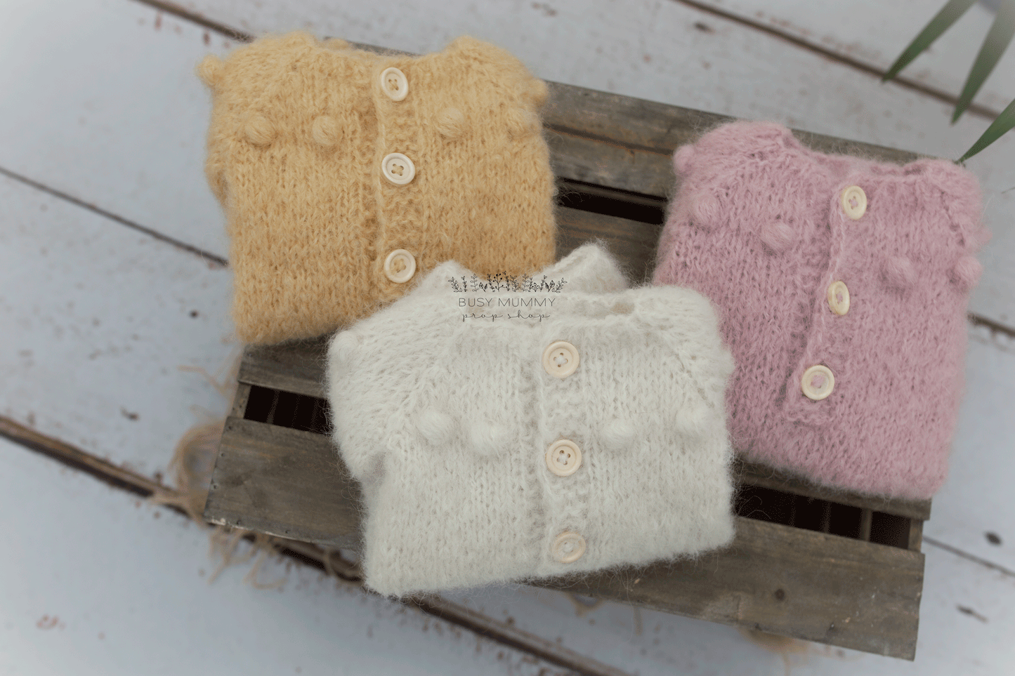 Newborn size knitted pyjama, bunny bonnet, Easter, white, yellow, pink, READY TO SEND